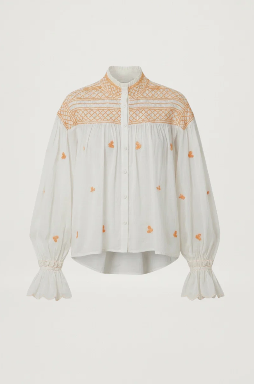 Novelle Top Papyrus/Burnt Orange Bluser